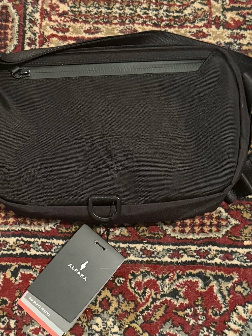 Alpaka Go Sling Mini V2 Black Crossbody Messenger Bag for Men